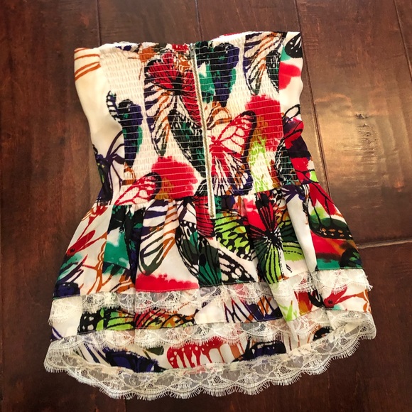Butterfly print tube top - Picture 2 of 3